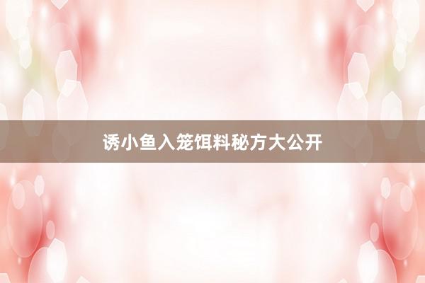 诱小鱼入笼饵料秘方大公开